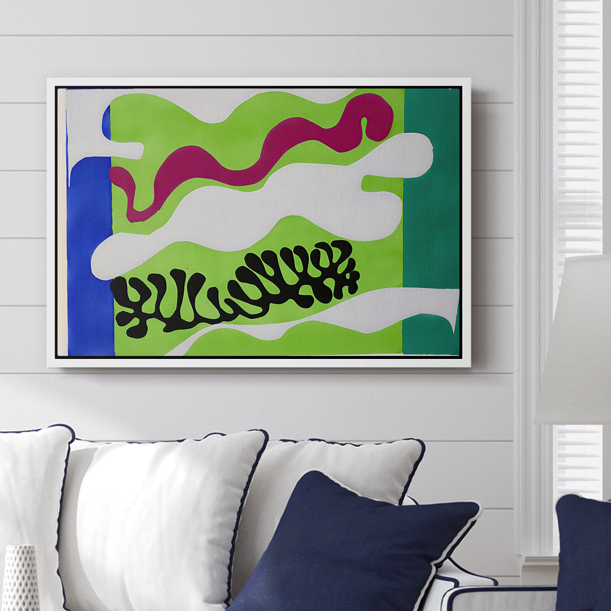 The Lagoon (Le lagon), from Jazz, 1947 - Floater Framed Canvas Print