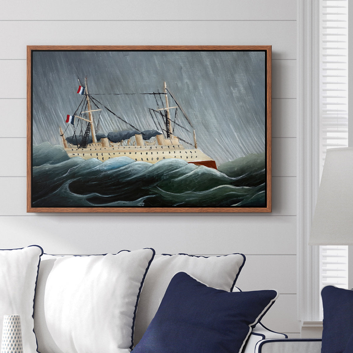 A Ship in the Storm, c. 1899 - Floater Framed Canvas Print