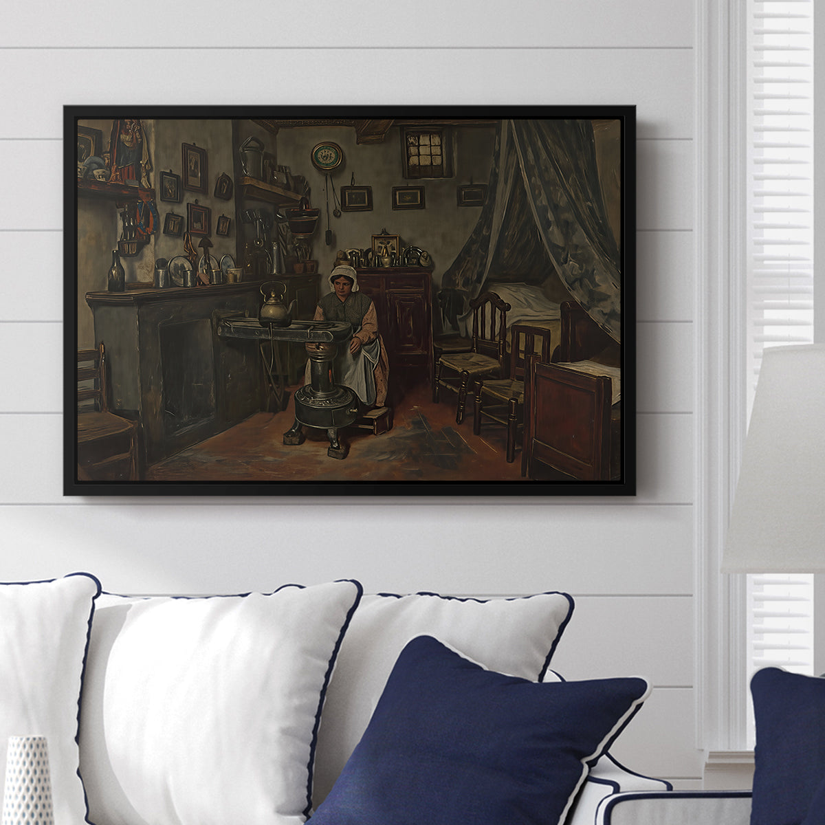 Interior, c. 1865-1870 - Floater Framed Canvas Print