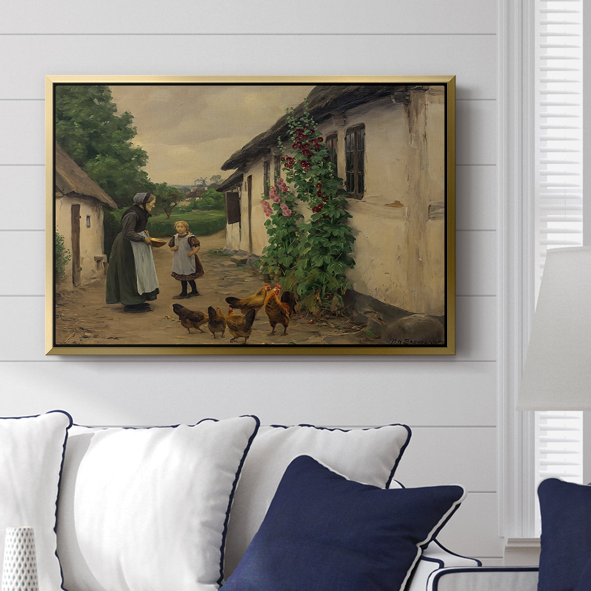 Visit to Grandmother, 1914 - Floater Framed Canvas Print
