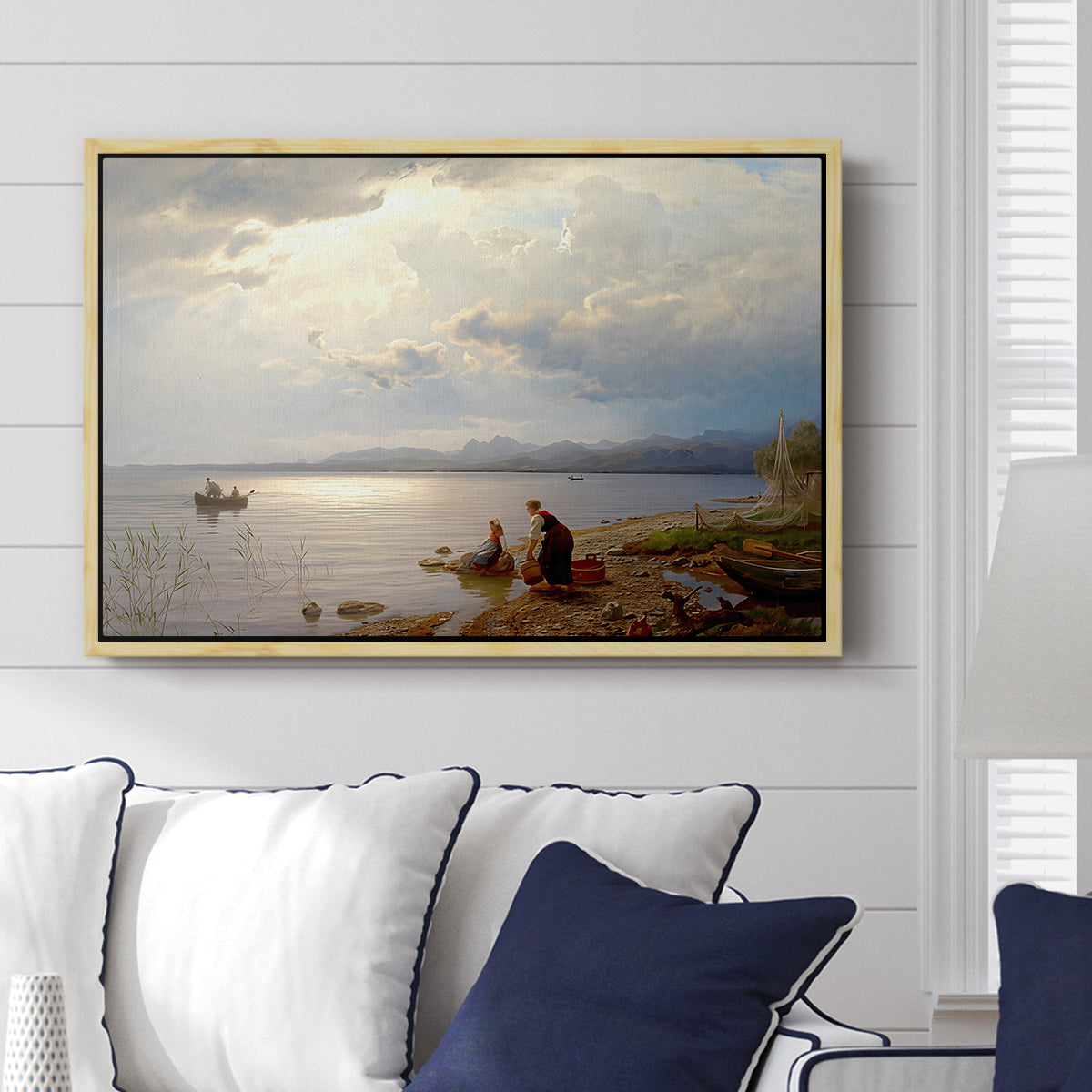 On the Banks of the Chiemsee, 1871 - Floater Framed Canvas Print