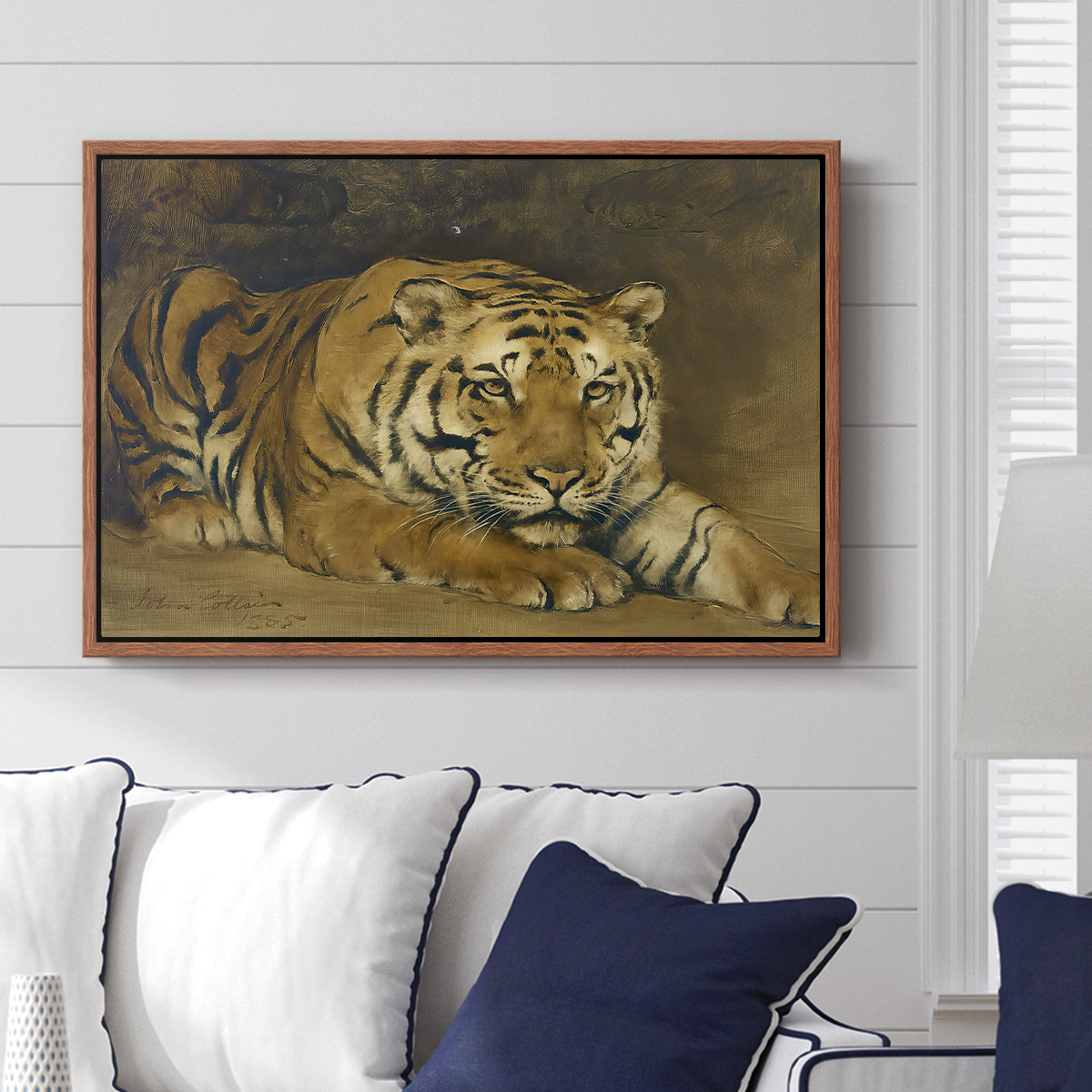 Study of a Tiger for Circe, 1885 - Floater Framed Canvas Print