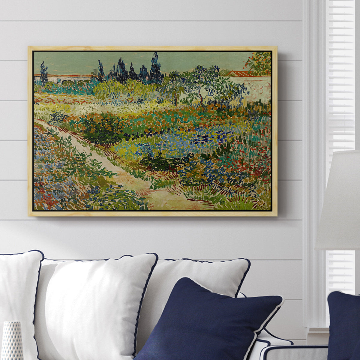 Garden at Arles, 1888 - Floater Framed Canvas Print