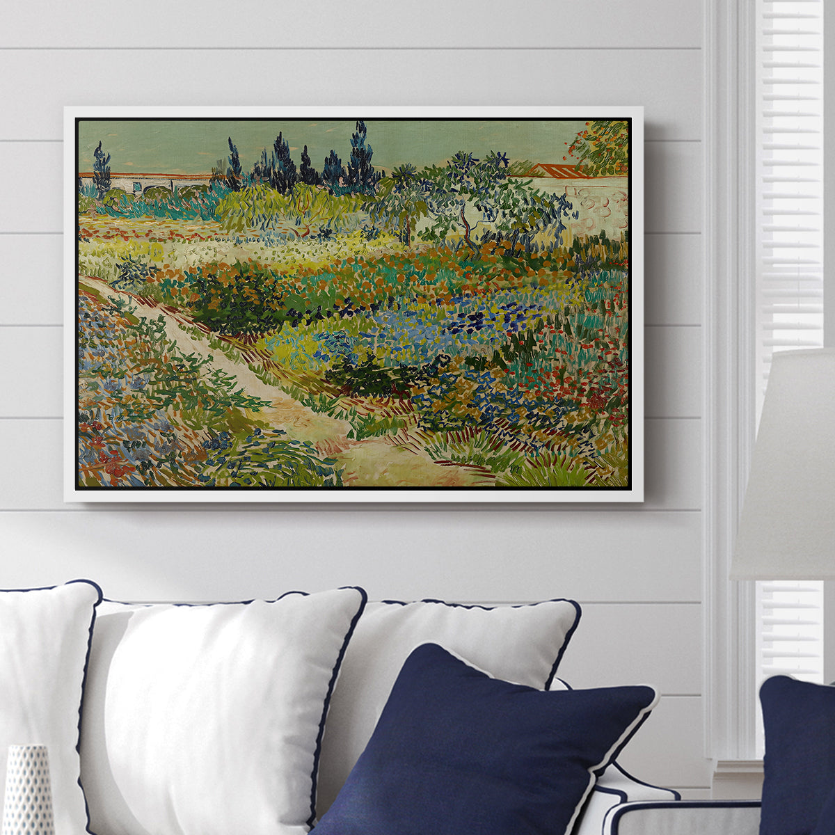 Garden at Arles, 1888 - Floater Framed Canvas Print