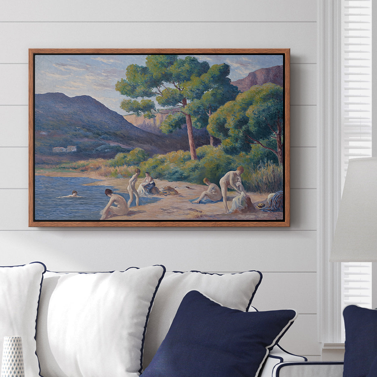 Bathers in Saint-Tropez, c. 1909 - Floater Framed Canvas Print