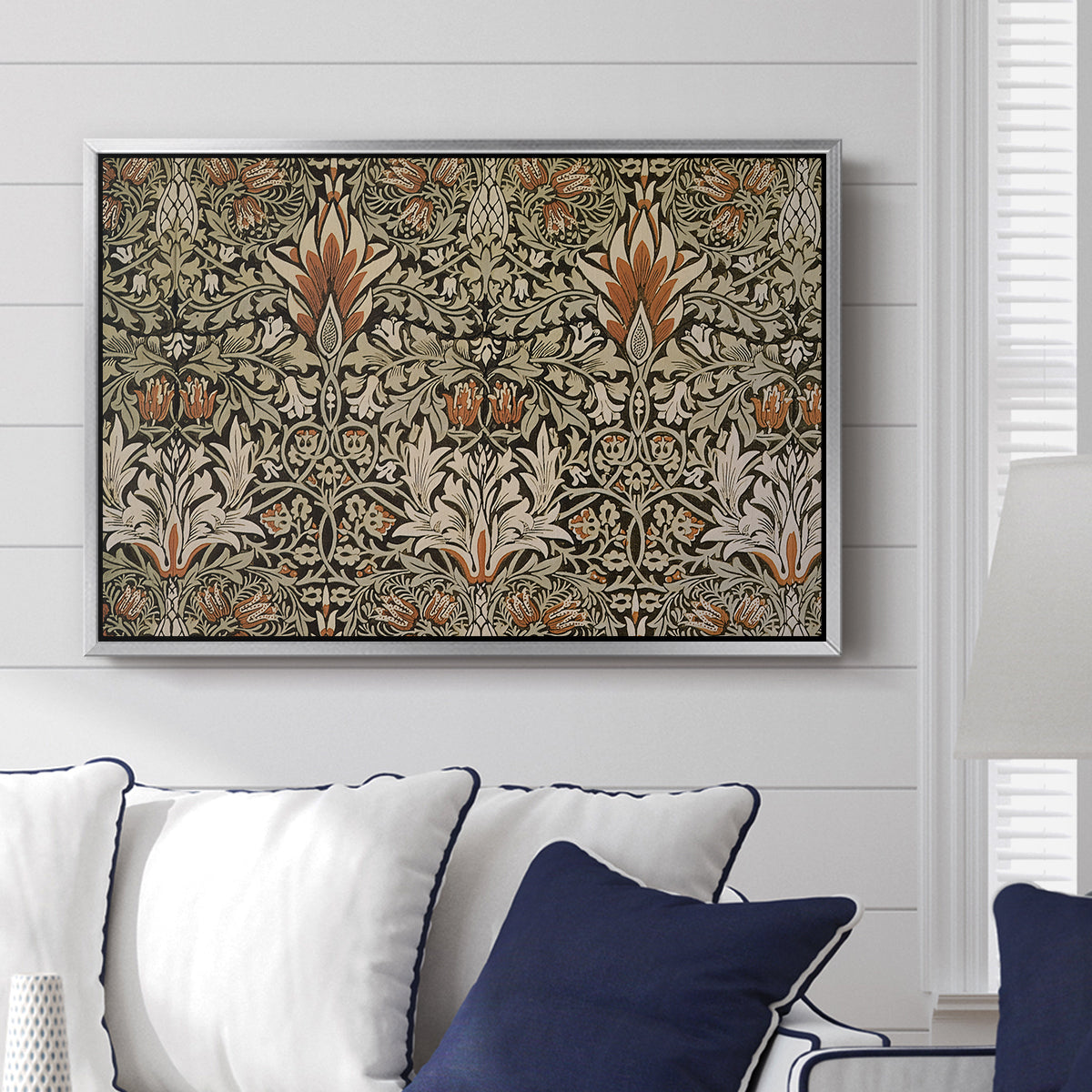 Snakeshead - Charcoal/Spice, c. 1876 - Floater Framed Canvas Print