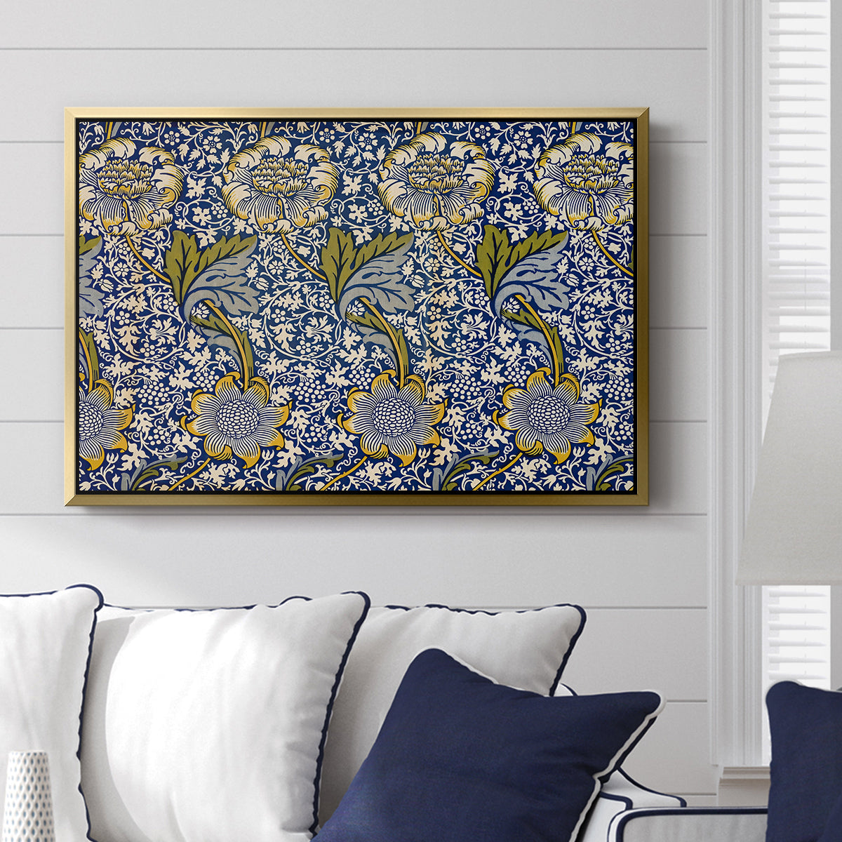 Kennet - Indigo/Gold, 1883 - Floater Framed Canvas Print