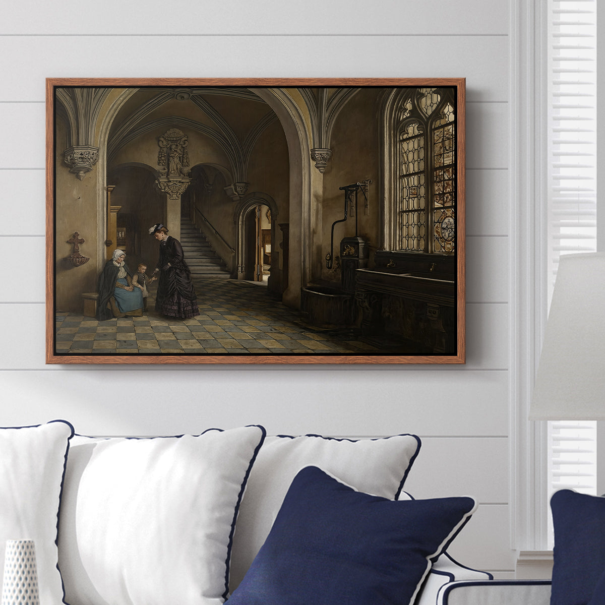 Interior of the Church of Saint Paul in Antwerp, c. 1865-1869 - Floater Framed Canvas Print