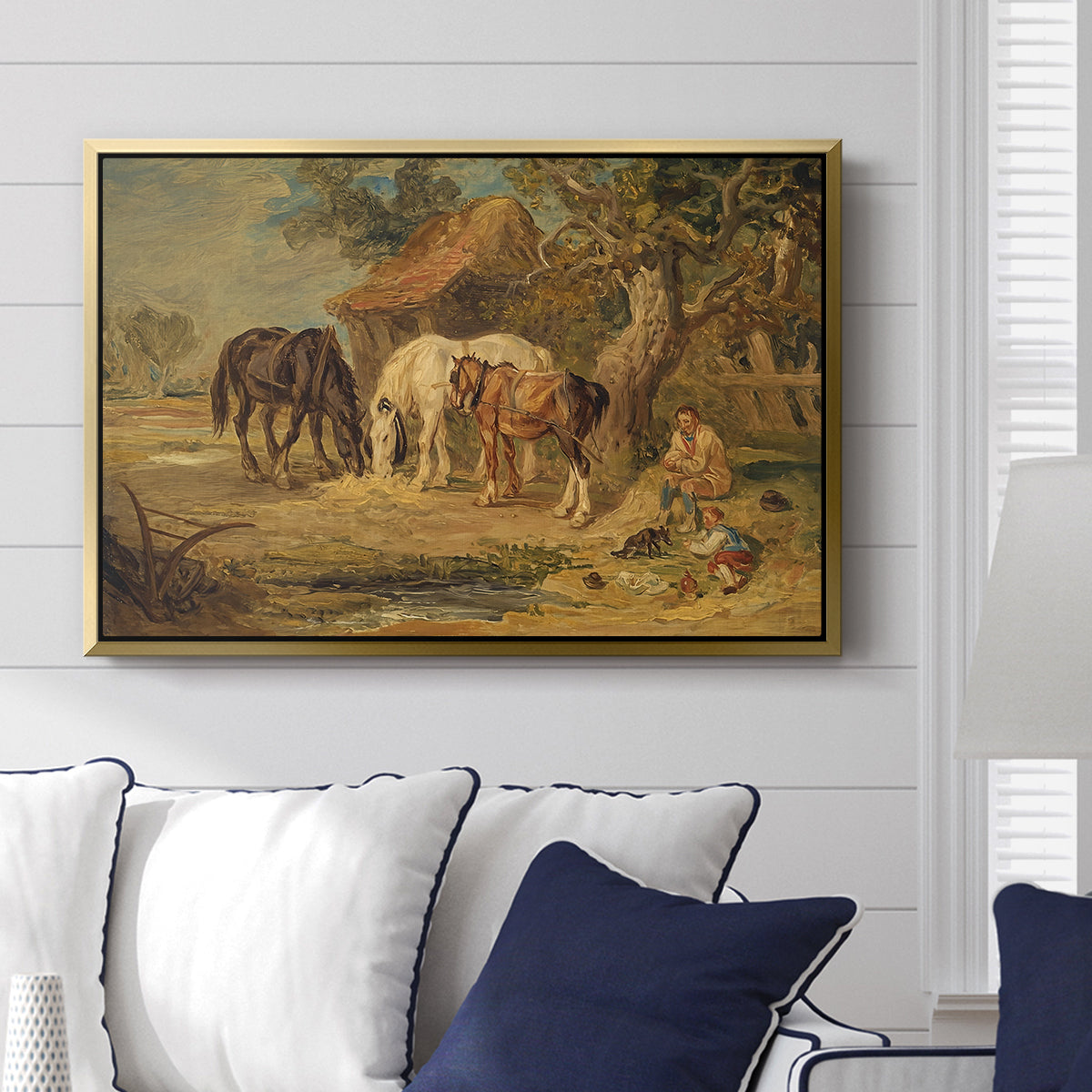 The Midday Meal, 1835 - Floater Framed Canvas Print