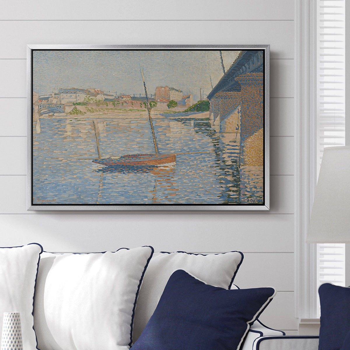 Le Clipper, Asnières, 1887 - Floater Framed Canvas Print