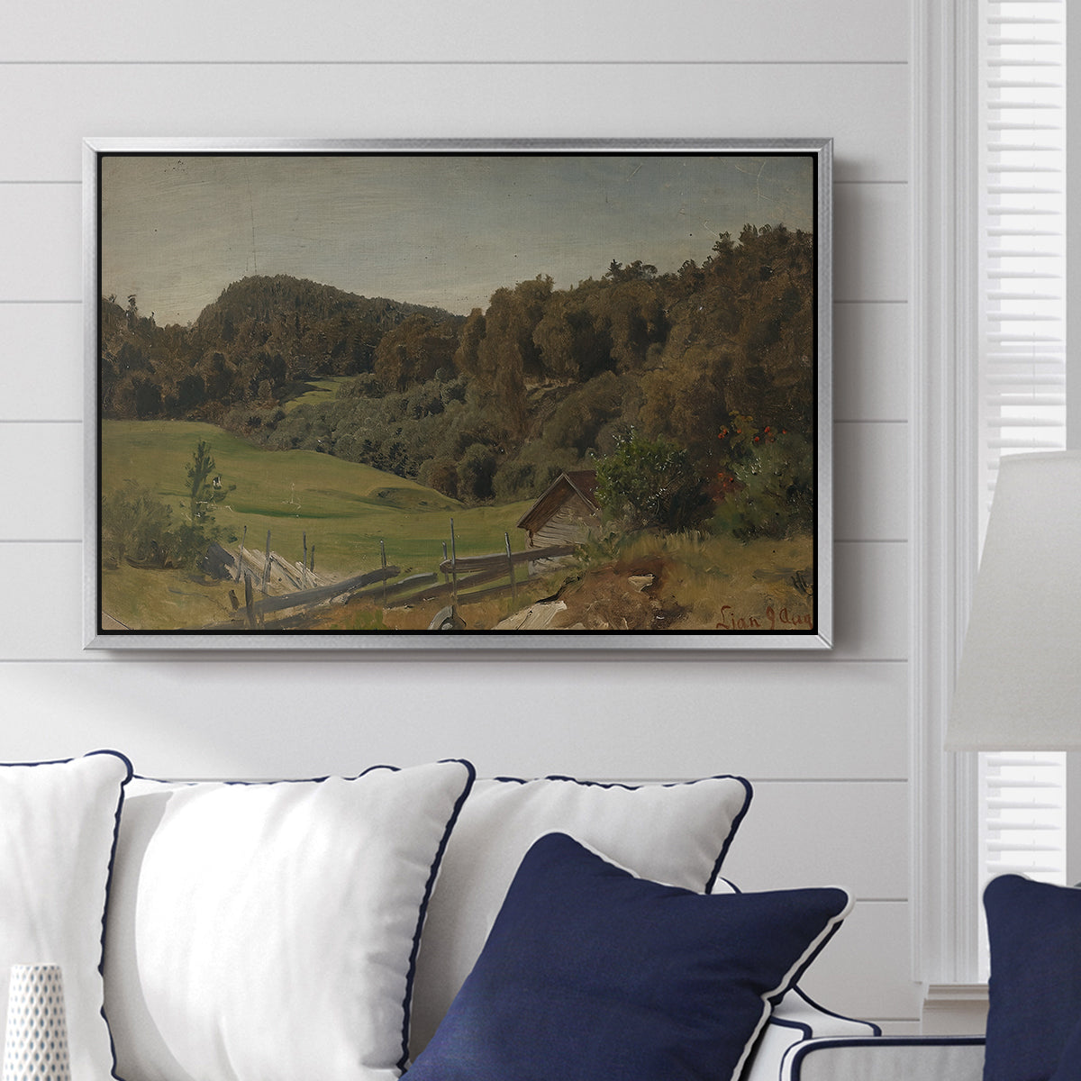 Landscape at Ljan, 1858 - Floater Framed Canvas Print
