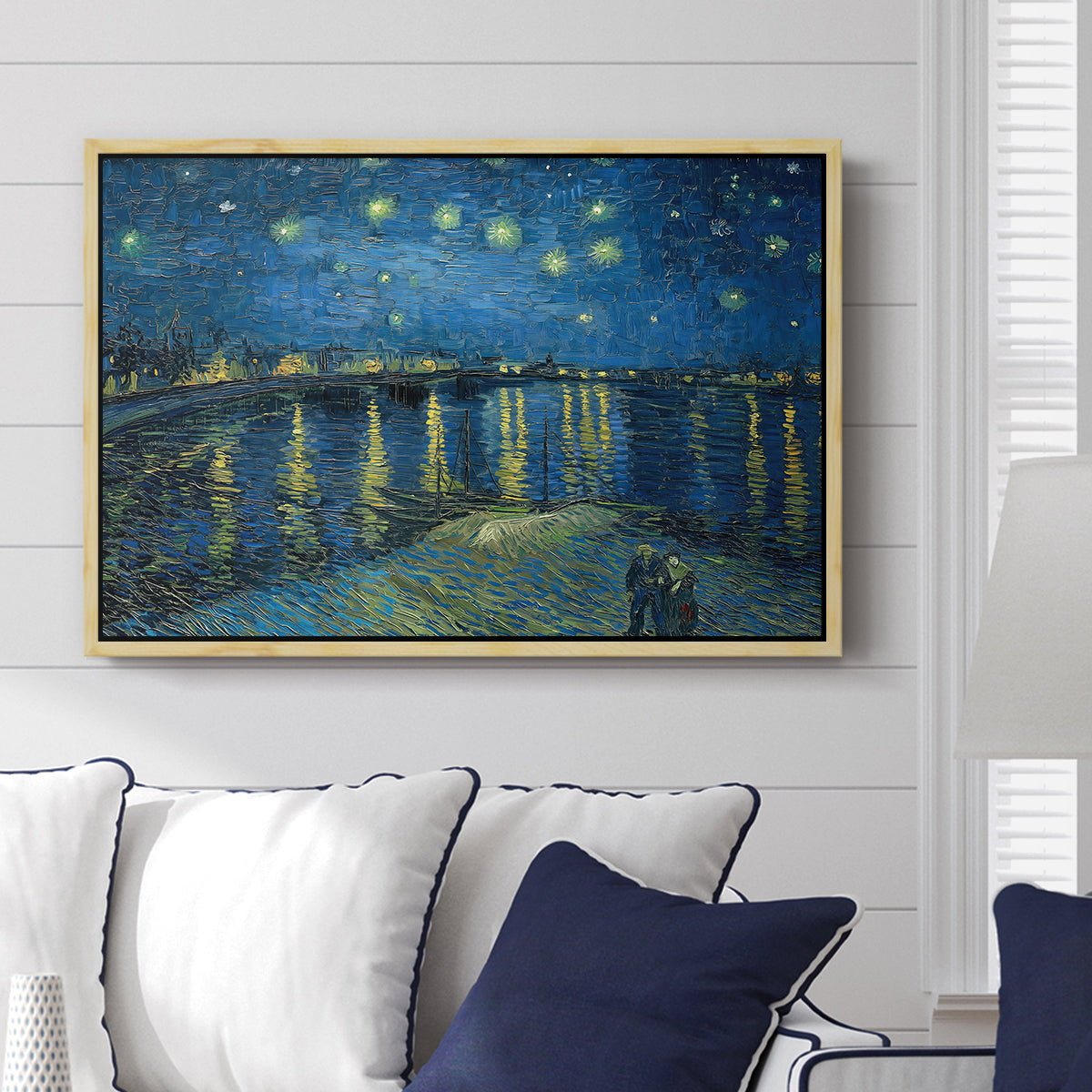 Starry Night Over the Rhône, 1888 - Floater Framed Canvas Print