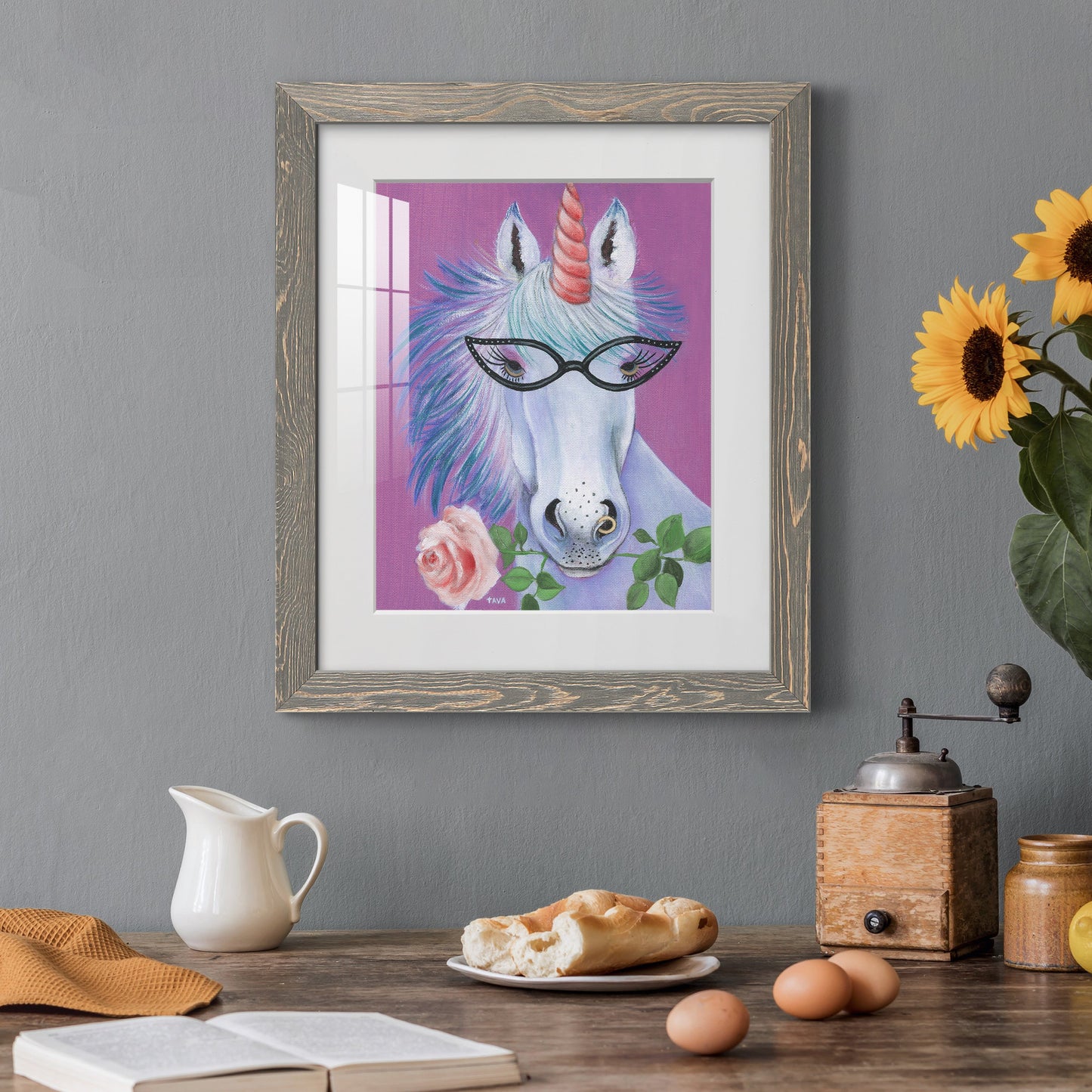 Unicorn III - Premium Framed Print - Distressed Barnwood Frame - Ready to Hang