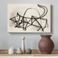 Canvas art print featuring an abstract sketch of feline, styled above a decorative console
