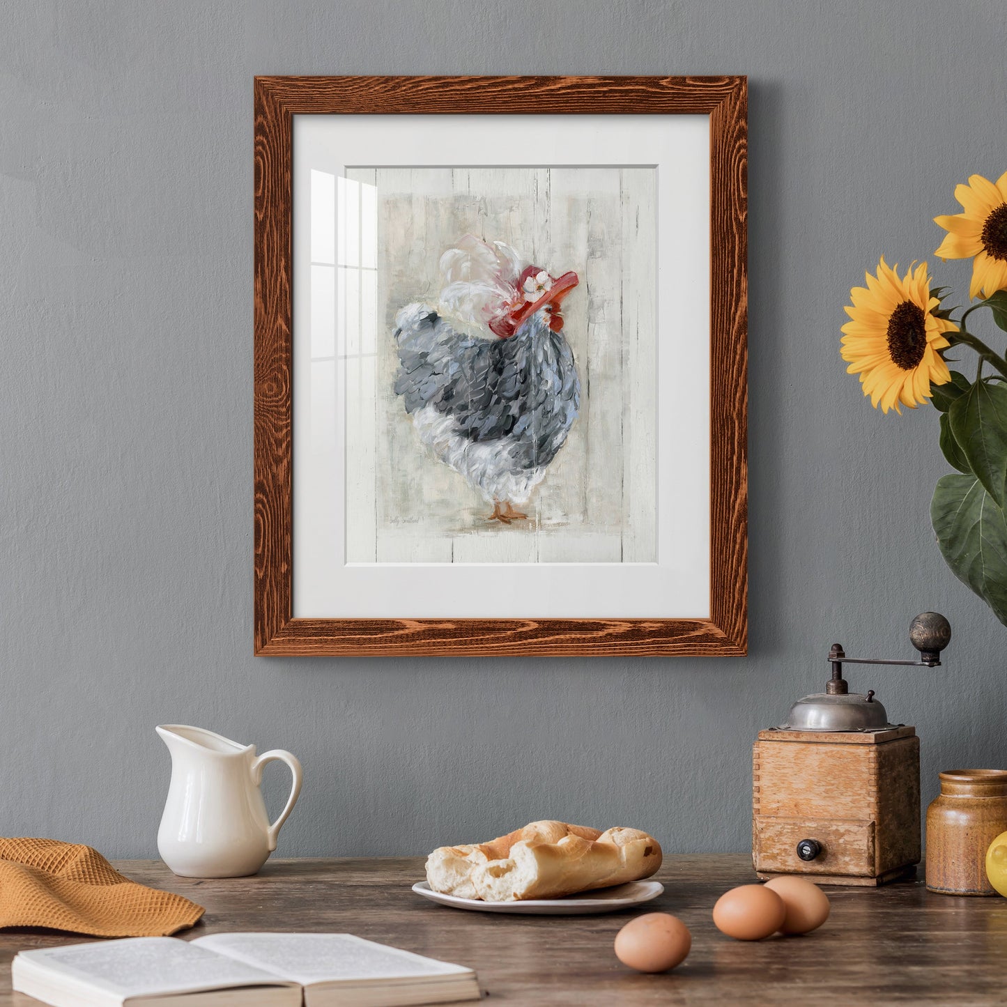 Sunday Best Hen - Premium Framed Print - Distressed Barnwood Frame - Ready to Hang