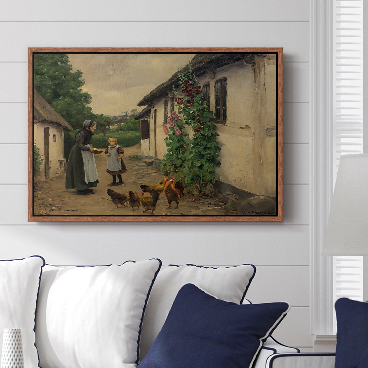 Visit to Grandmother, 1914 - Floater Framed Canvas Print