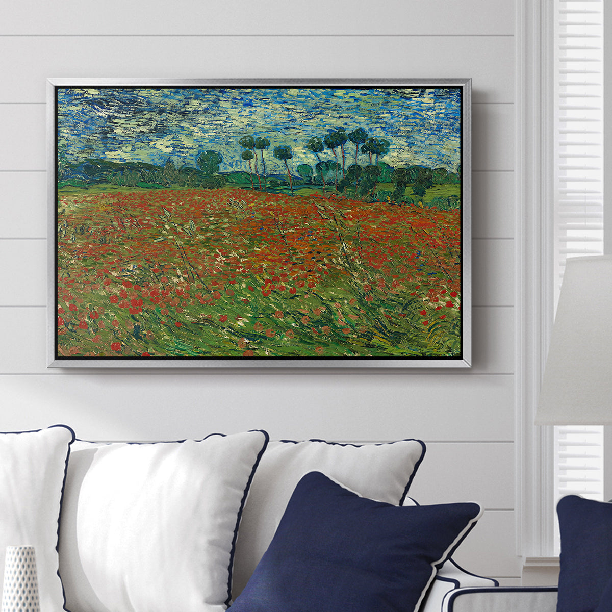 Field with Poppies, 1889 - Floater Framed Canvas Print