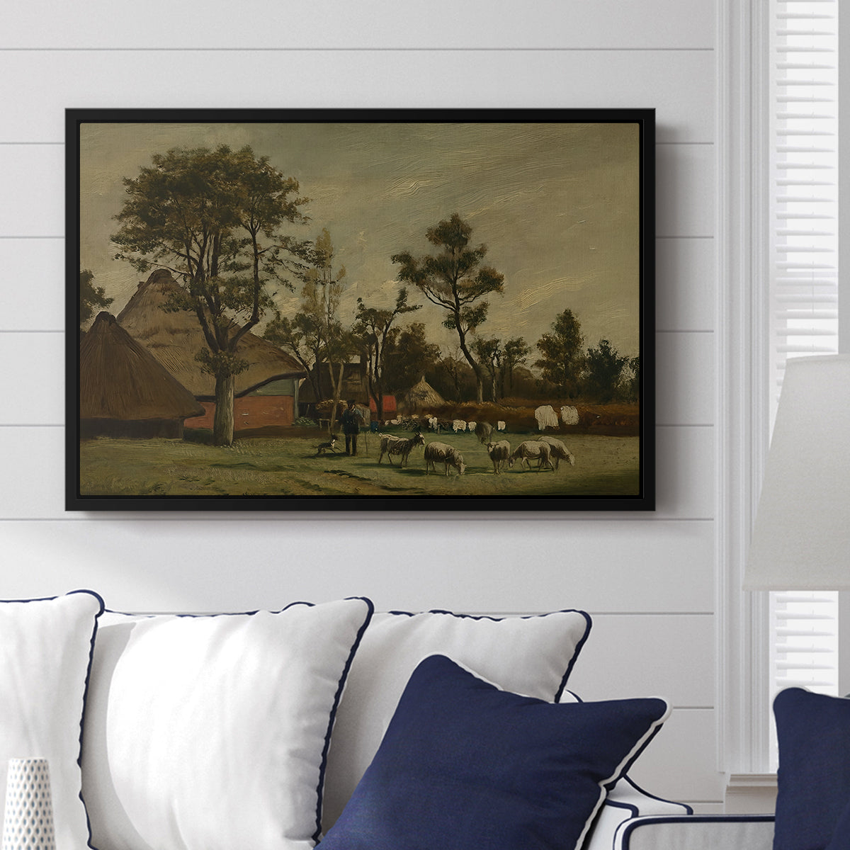 Farmhouse, c. 1865-1875 - Floater Framed Canvas Print