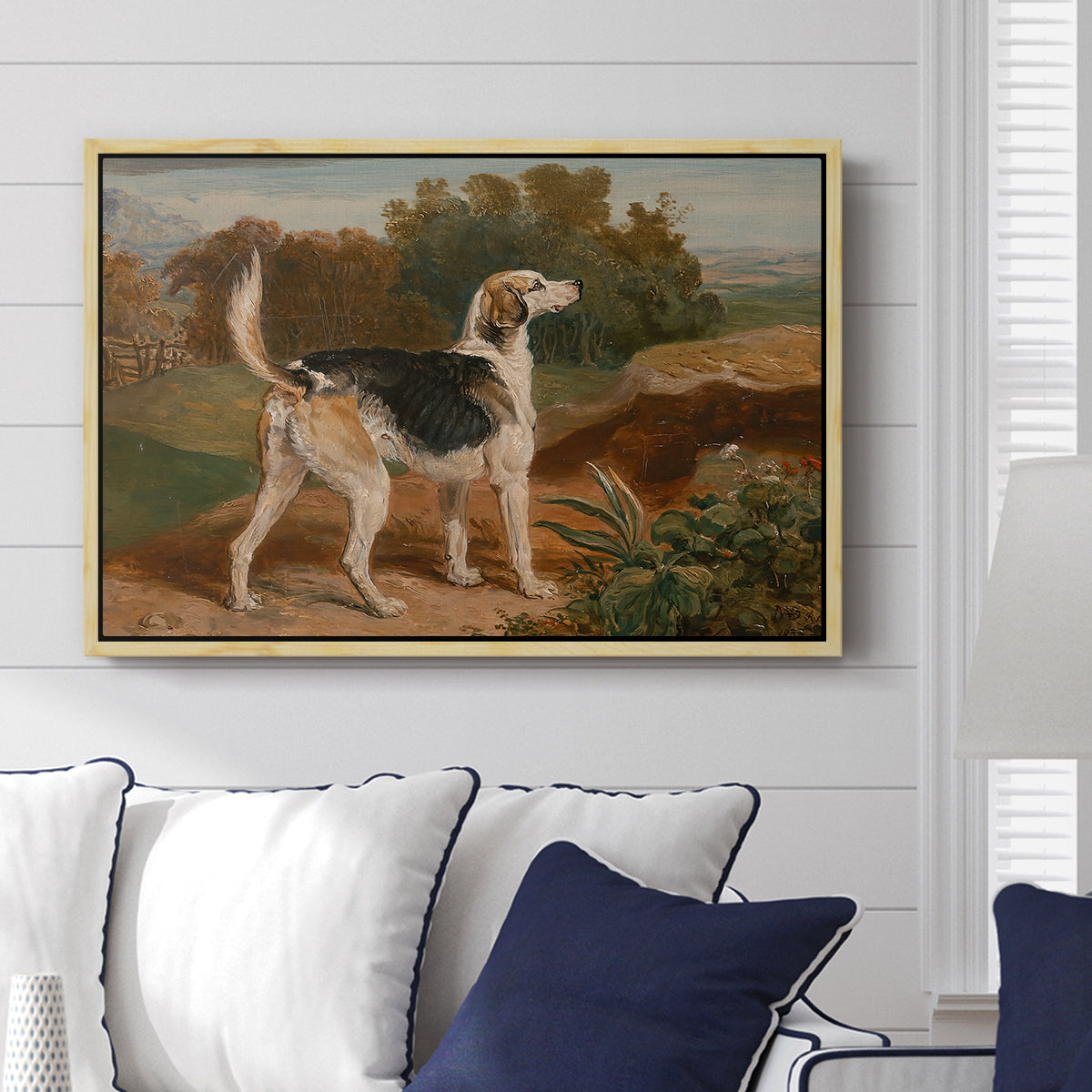 Ravager, One of the Lambton Hounds, 1835 - Floater Framed Canvas Print