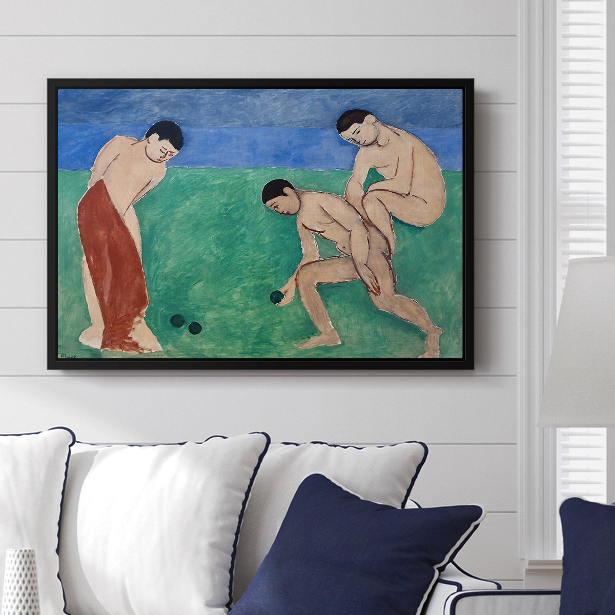Game of Bowls, 1908 - Floater Framed Canvas Print