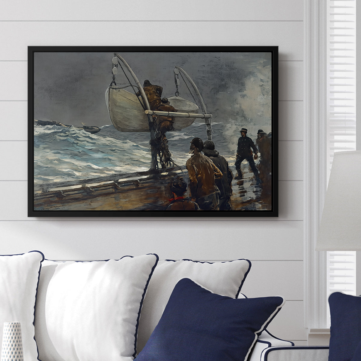 The Signal of Distress, c. 1896 - Floater Framed Canvas Print