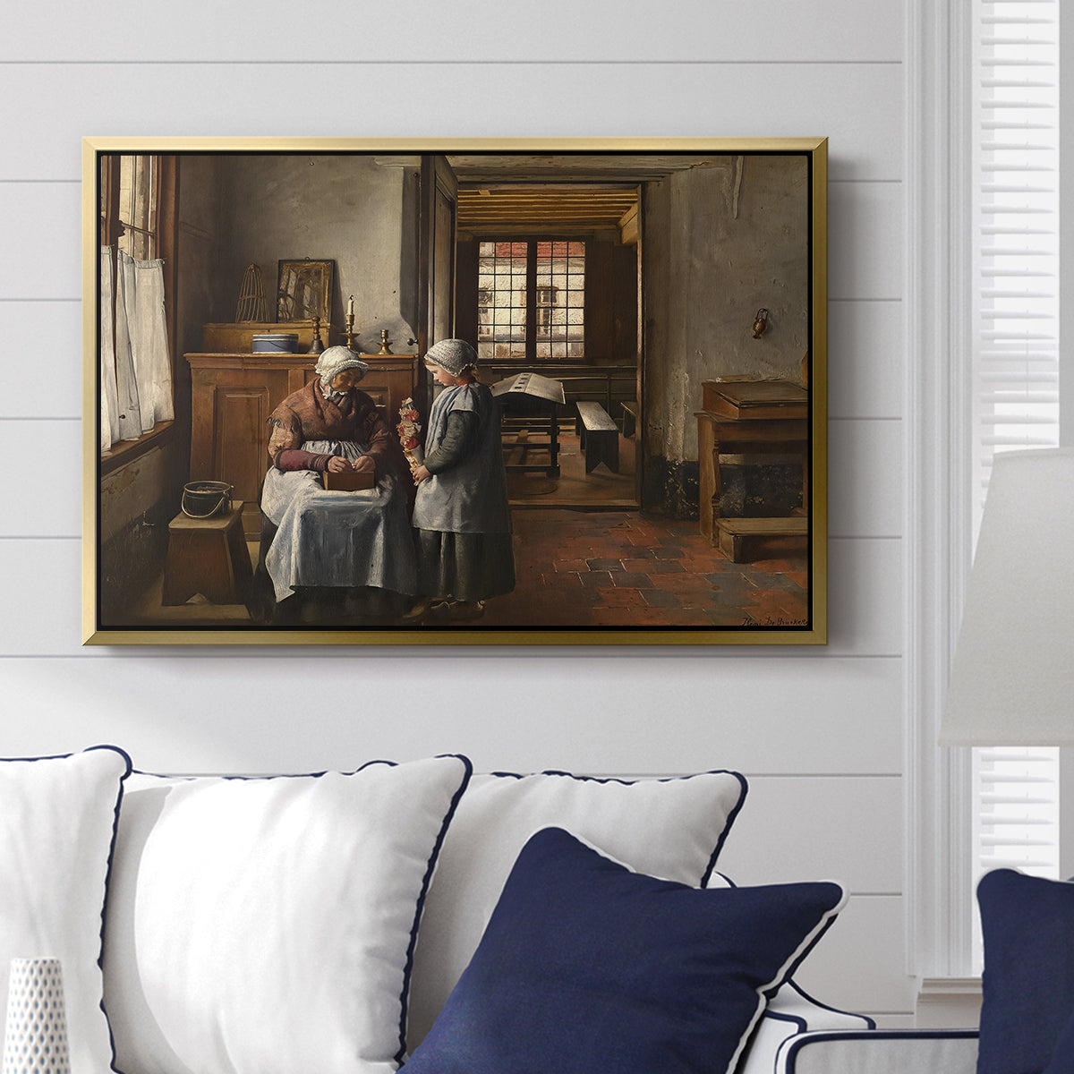 Grandmother's Feast, 1873 - Floater Framed Canvas Print