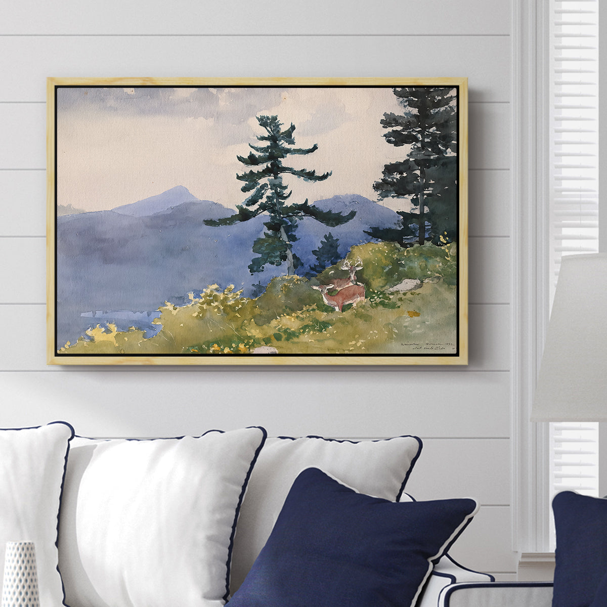 North Woods Club, Adirondacks, 1892 - Floater Framed Canvas Print