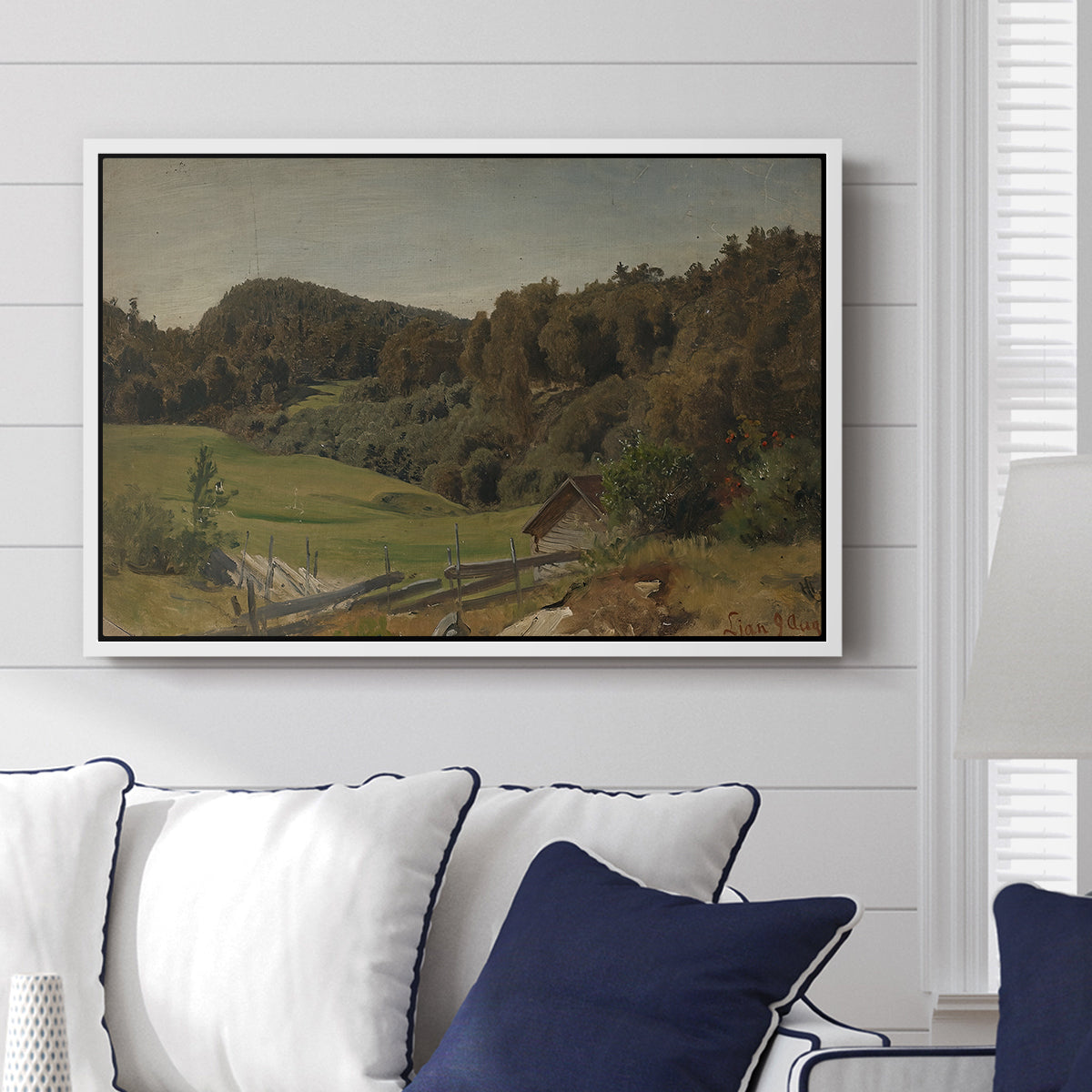 Landscape at Ljan, 1858 - Floater Framed Canvas Print