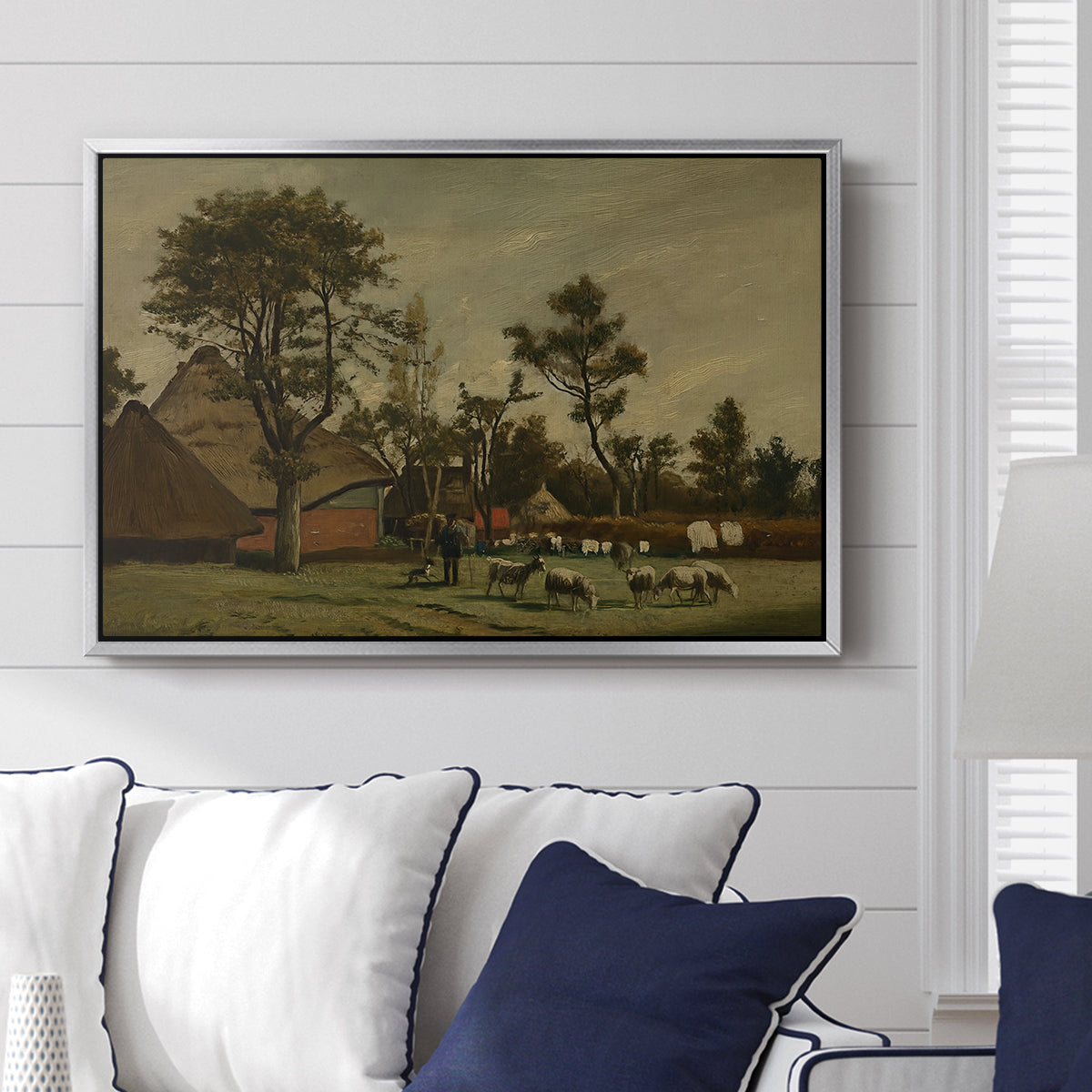 Farmhouse, c. 1865-1875 - Floater Framed Canvas Print