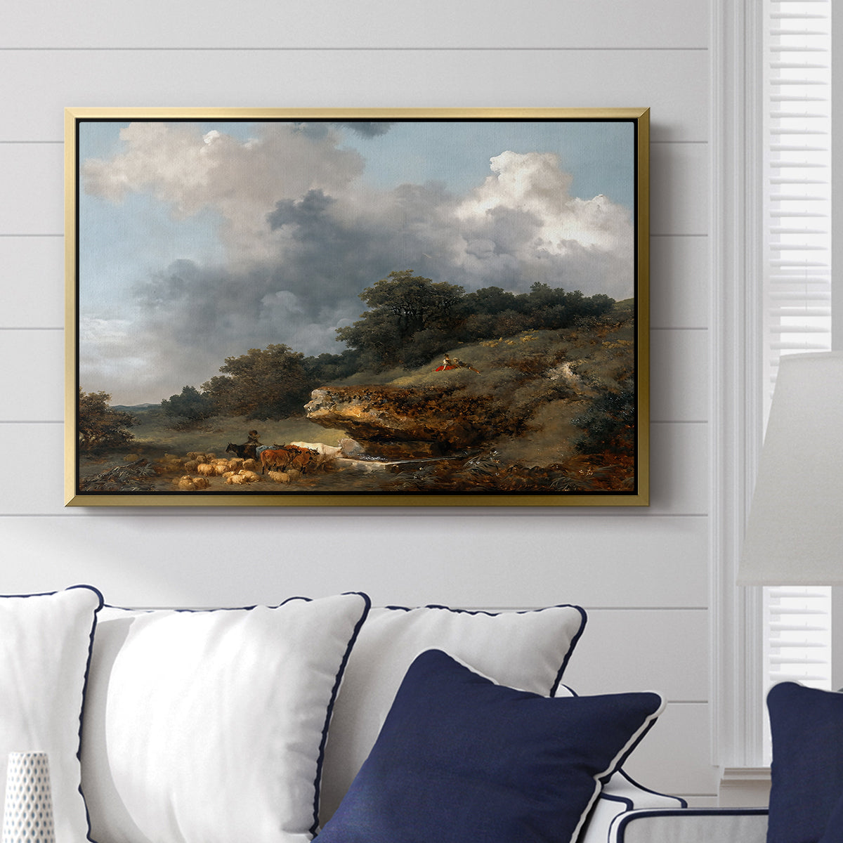 The Watering Place, c. 1765 - Floater Framed Canvas Print