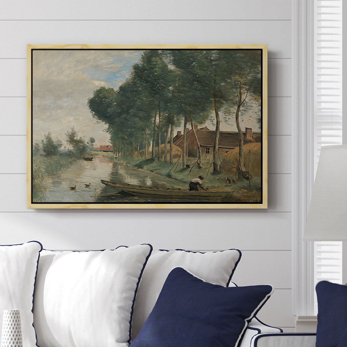Landscape at Arleux-du-Nord, c. 1871-1874 - Floater Framed Canvas Print