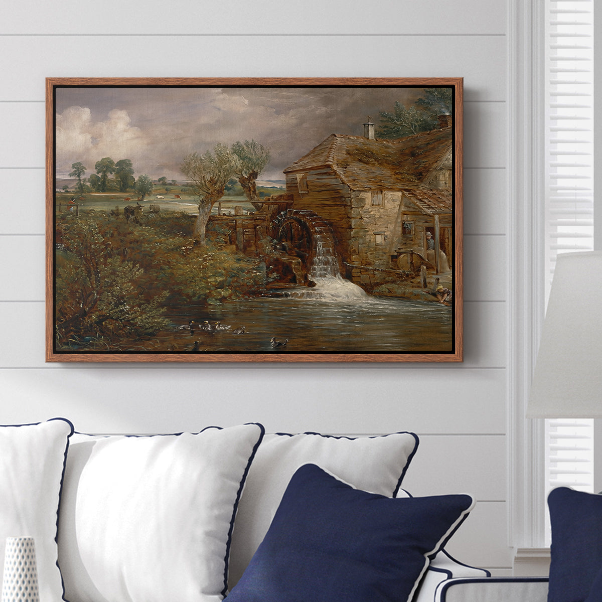 Parham Mill, Gillingham, 1826 - Floater Framed Canvas Print