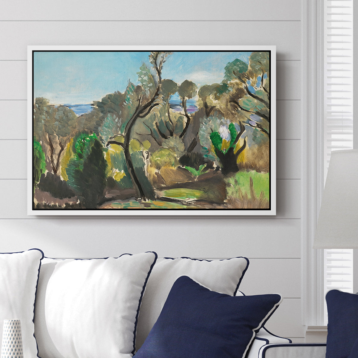 Landscape near Nice, c. 1918 - Floater Framed Canvas Print