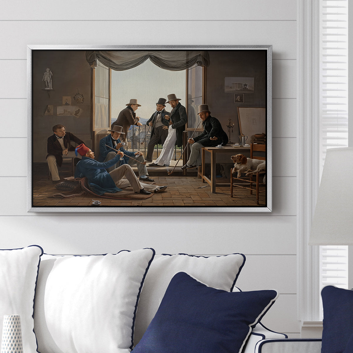 A Group of Danish Artists in Rome, 1837 - Floater Framed Canvas Print