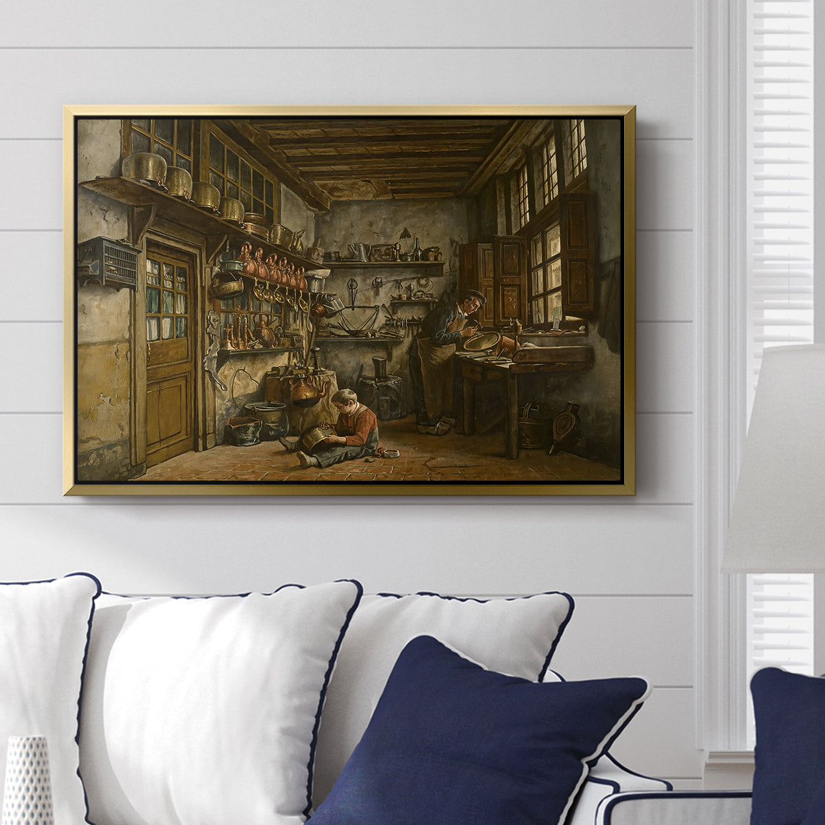 The Tinker, 1861 - Floater Framed Canvas Print