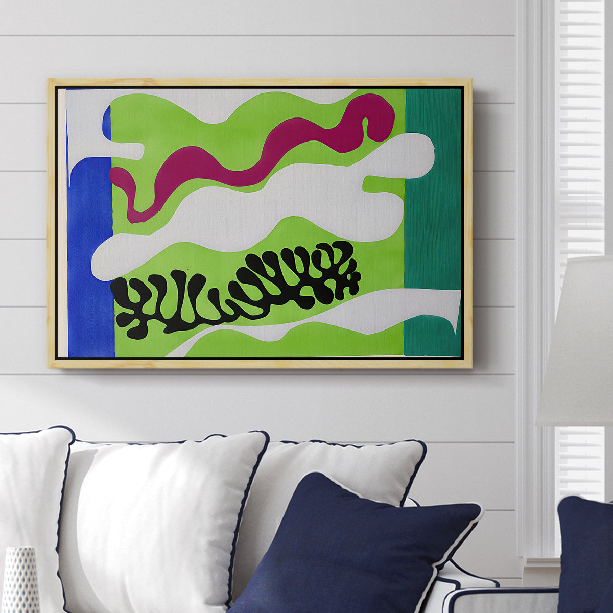 The Lagoon (Le lagon), from Jazz, 1947 - Floater Framed Canvas Print