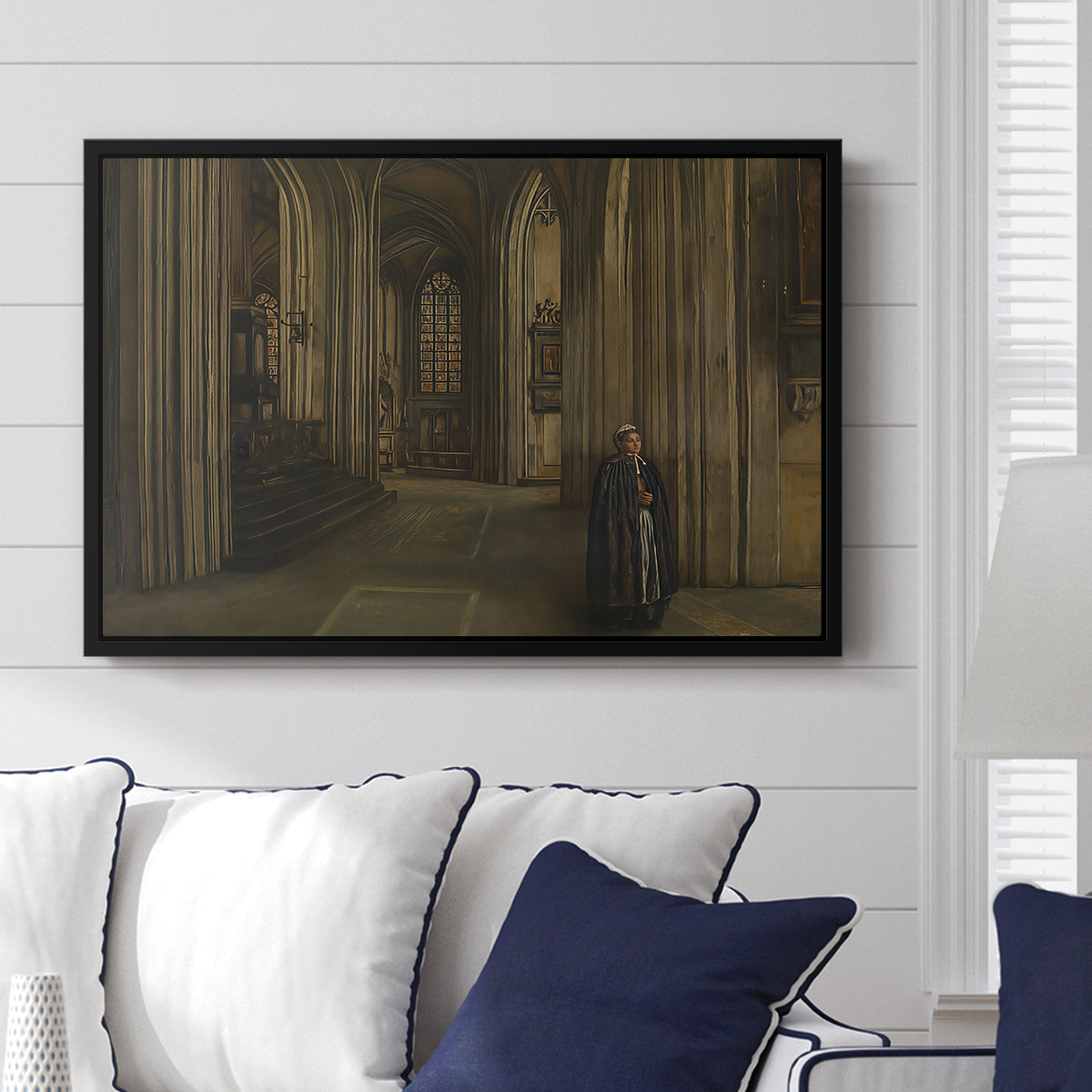 Interior of a Church, 1871 - Floater Framed Canvas Print