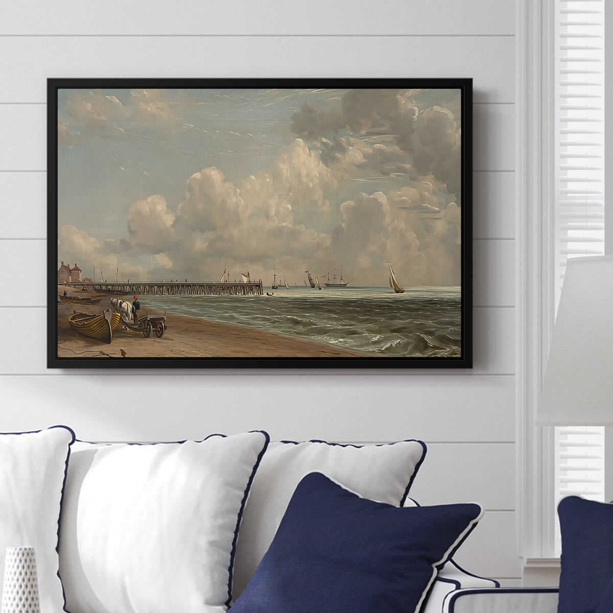 Yarmouth Jetty, 1822 - Floater Framed Canvas Print