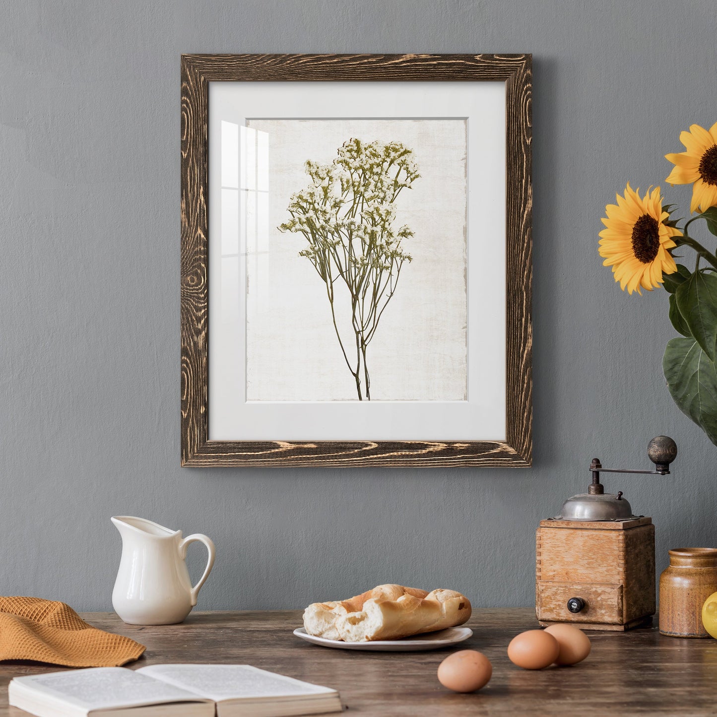 Farmhouse Pressed Flower II - Barnwood Framed Art Print