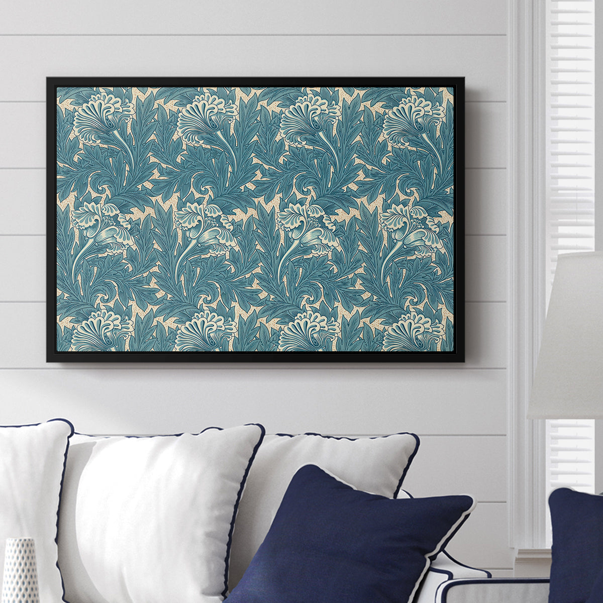 Tulip (Teal), 1875 - Floater Framed Canvas Print