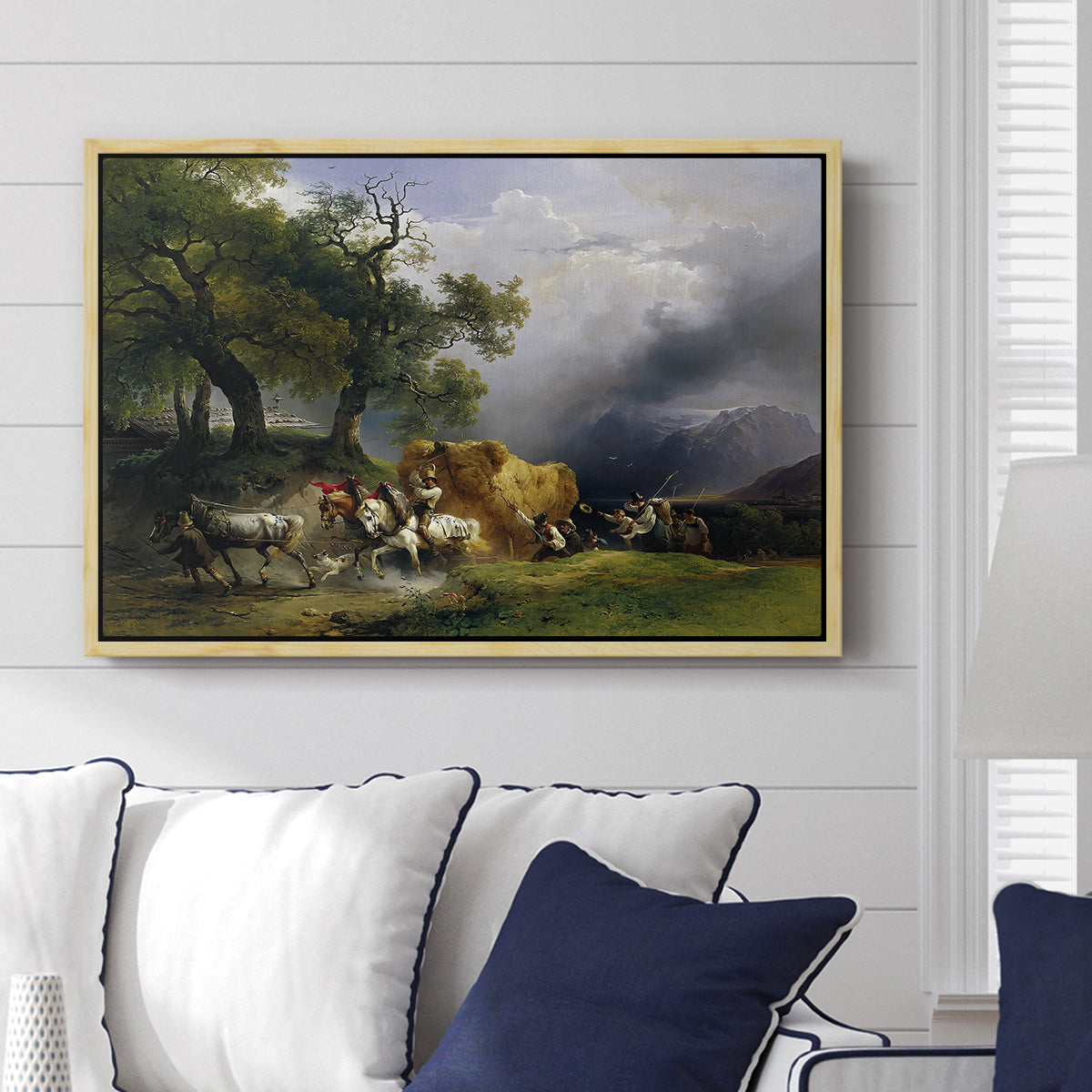 The Harvest Wagon (Der Heuwagen), c. 1850 - Floater Framed Canvas Print