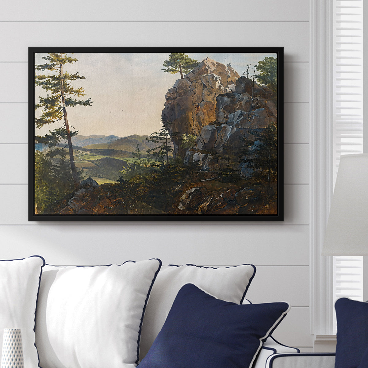 Landscape with the Balbersteine near Miesenbach, 1839 - Floater Framed Canvas Print