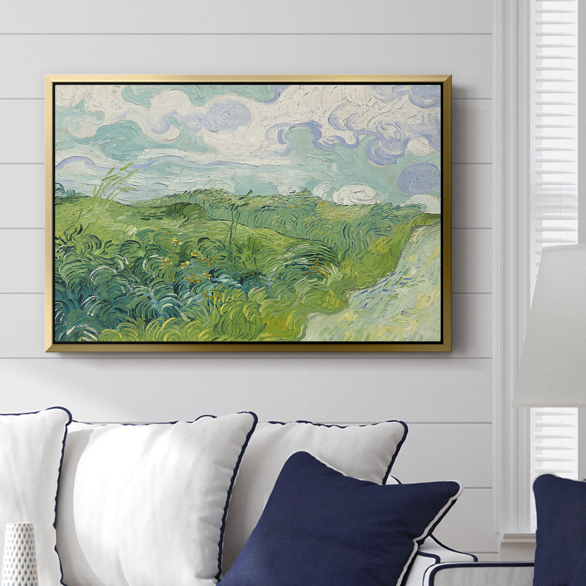 Green Wheat Field, Auvers, 1890 - Floater Framed Canvas Print