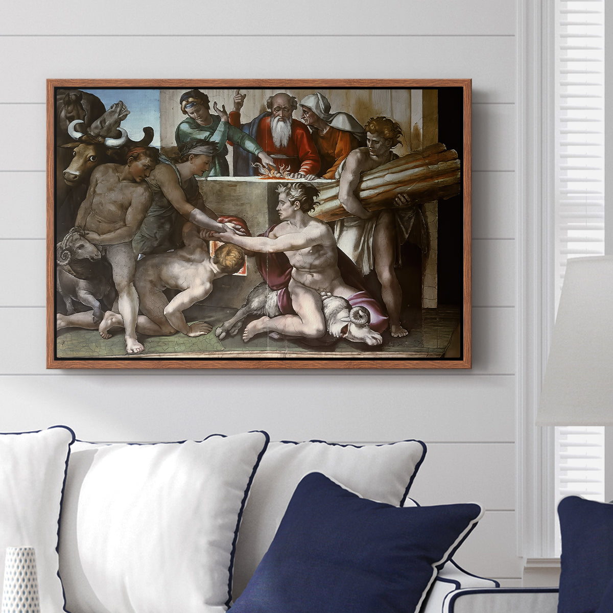 The Sacrifice of Noah (Sistine Chapel), 1509 - Floater Framed Canvas Print