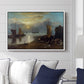 Sun Rising through Vapour: Fishermen Cleaning and Selling Fish, c. 1807 - Floater Framed Canvas Print