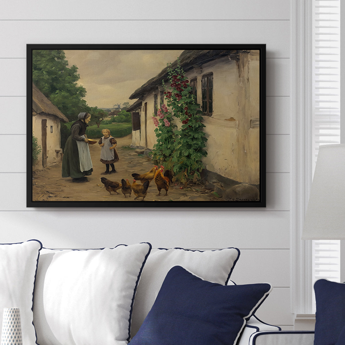 Visit to Grandmother, 1914 - Floater Framed Canvas Print