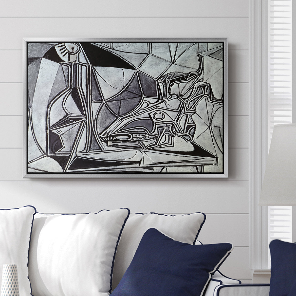 Goat's Skull, Bottle and Candle, 1952 - Floater Framed Canvas Print