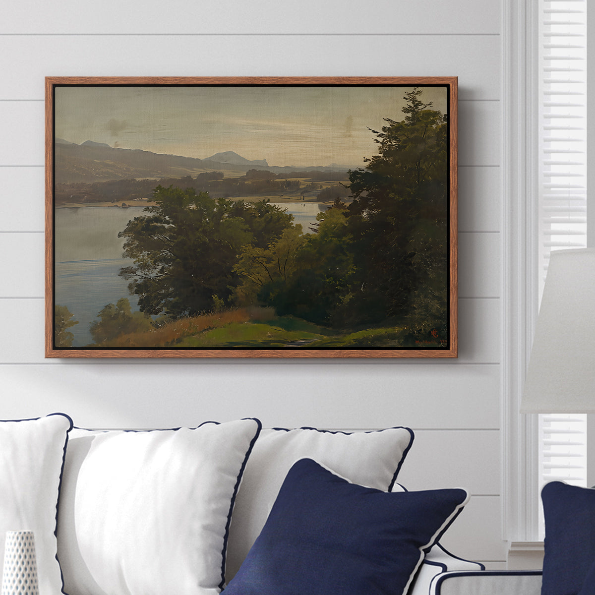 View of the Mondsee, 1870 - Floater Framed Canvas Print