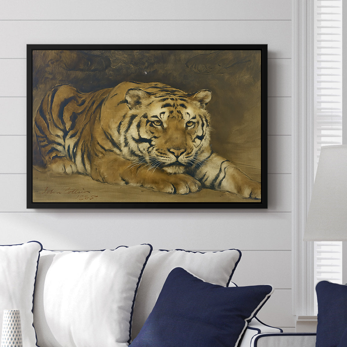 Study of a Tiger for Circe, 1885 - Floater Framed Canvas Print