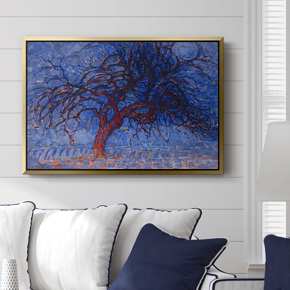 The Red Tree, 1909 - Floater Framed Canvas Print